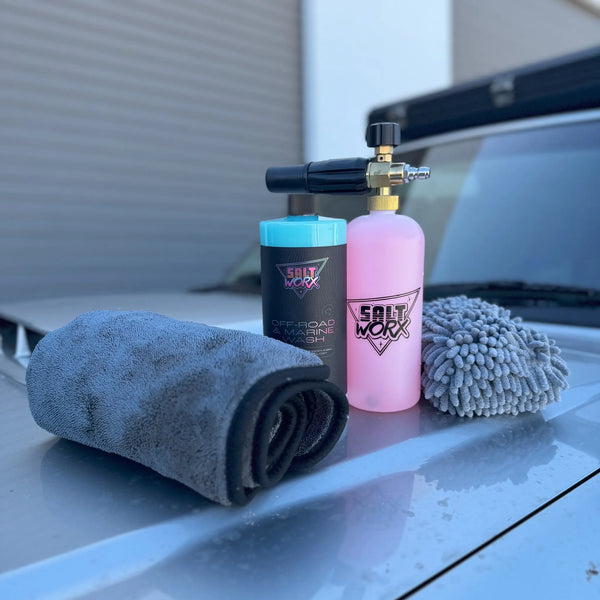 Off-Road Wash Kit — Pressure Washer Foam Cannon + 4WD Beach & Bush Cleaning Kit Saltworx