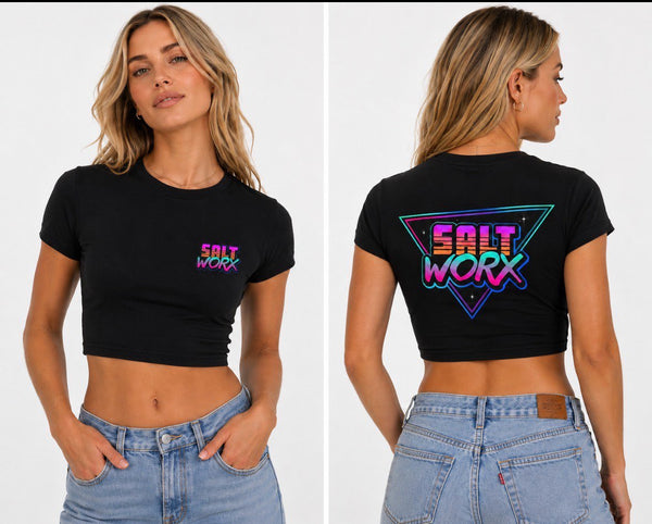 Saltworx Girls Fitted Crop Tee | Premium Coastal Crop T-Shirt Australia
