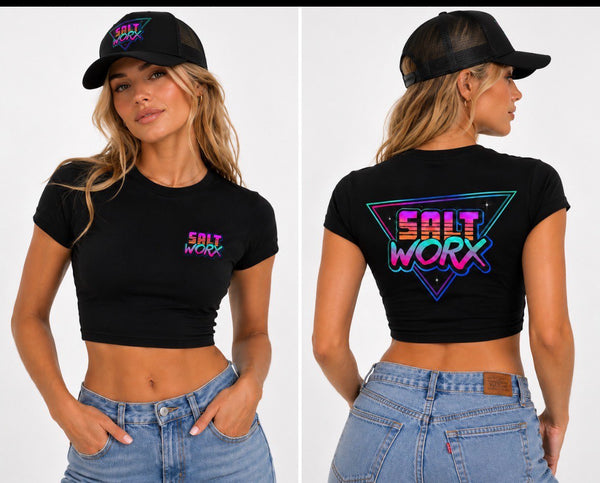 Saltworx Girls Fitted Crop Tee | Premium Coastal Crop T-Shirt Australia